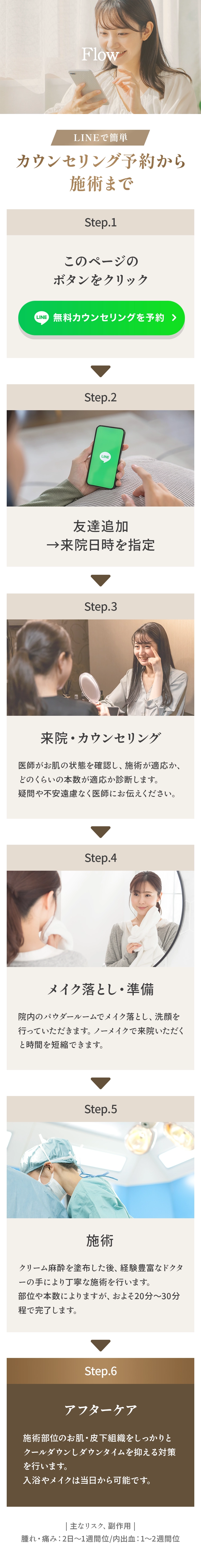 LINEで簡単カウンセリング予約から施術まで