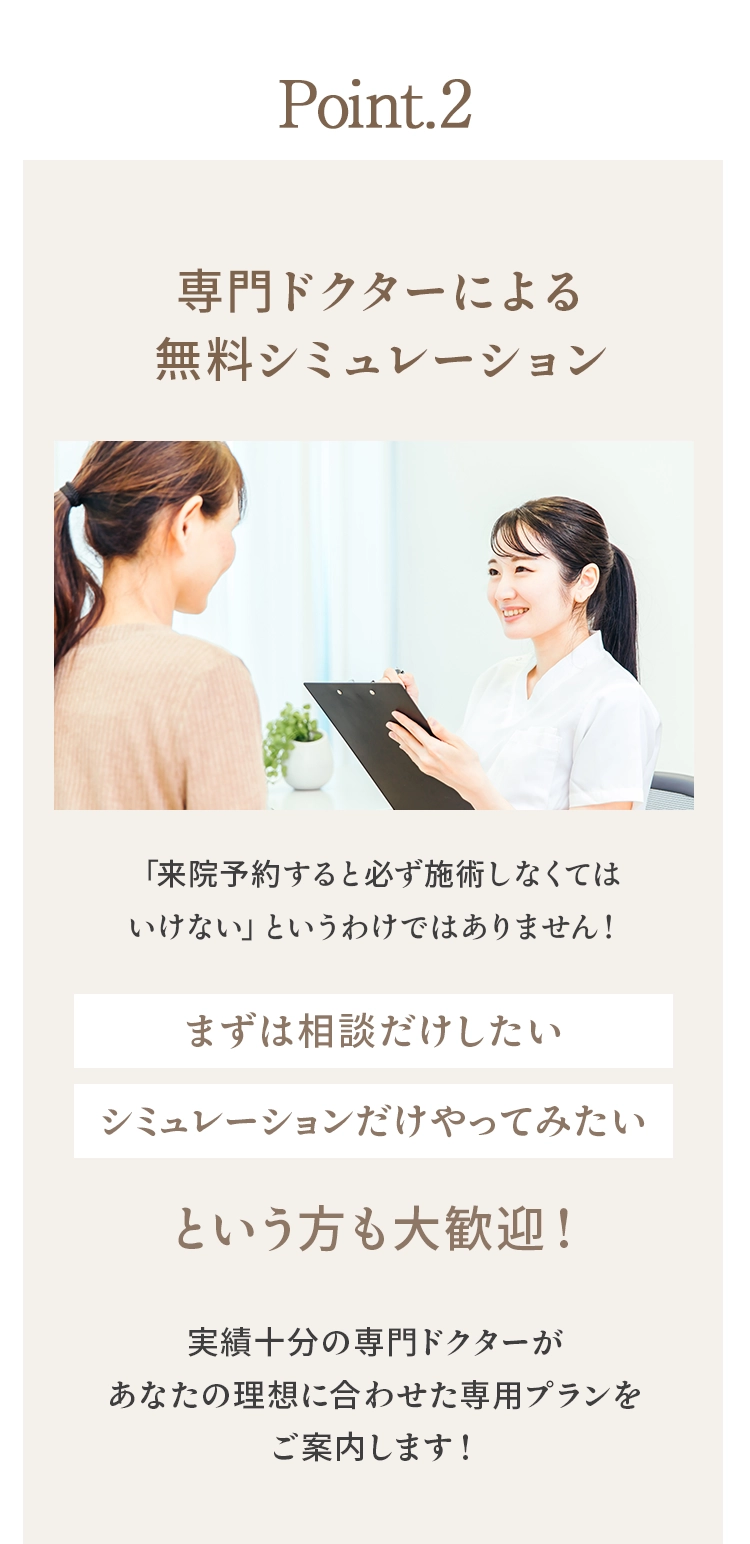 専門ドクターによる無料シミュレーション